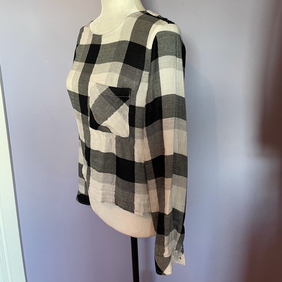 Anthropologie Cloth & Stone Gingham Lace up - Picture 3 of 5